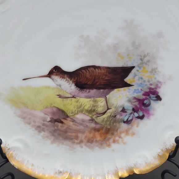 French Limoges Game Birds 4 plate set by Lewis Strauss & Sons vintage 1920's - Picture 9 of 14